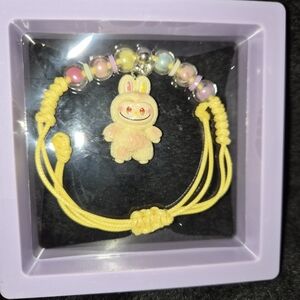 Yellow Labubu Charm Kids Bracelet